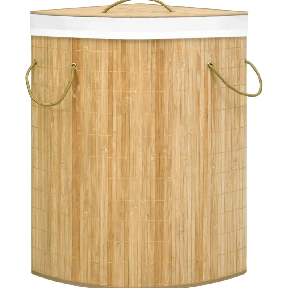 vidaXL Hoekwasmand 60 L bamboe