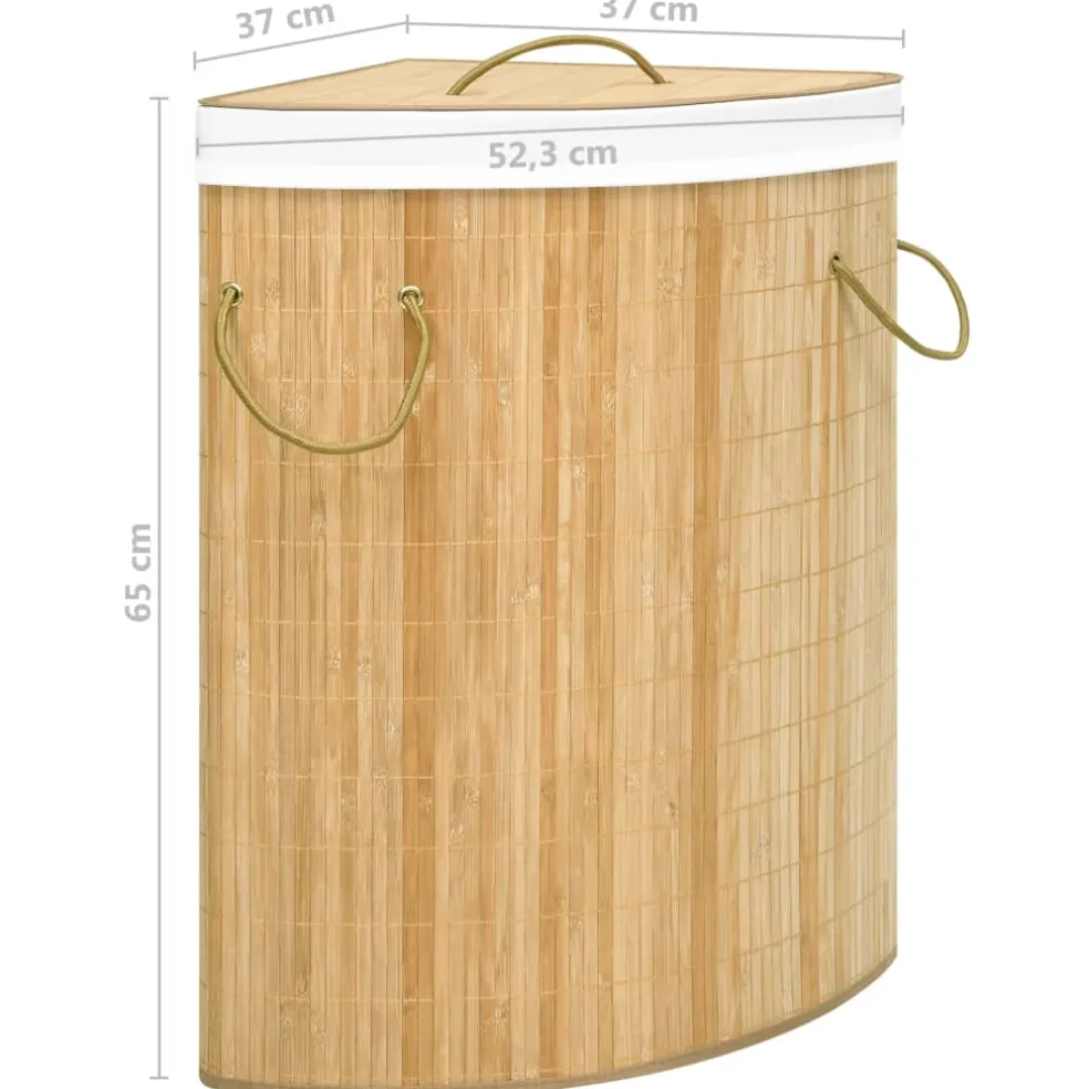 vidaXL Hoekwasmand 60 L bamboe