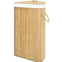 vidaXL Hoekwasmand 60 L bamboe