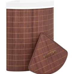 vidaXL Hoekwasmand 60 L bamboe bruin