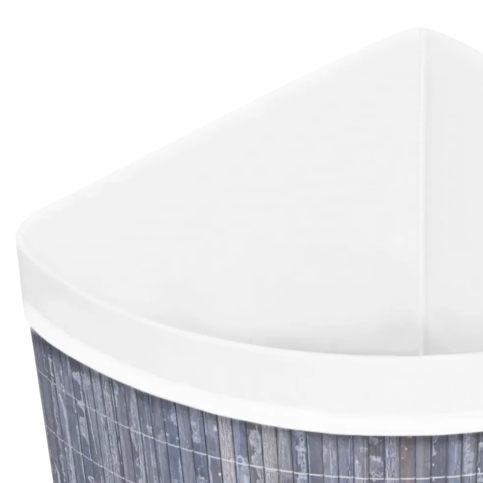 vidaXL Hoekwasmand 60 L bamboe grijs