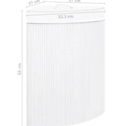 vidaXL Hoekwasmand 60 L bamboe wit