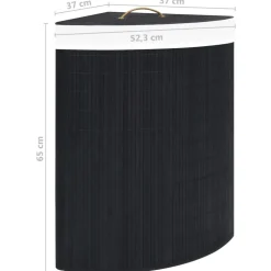 vidaXL Hoekwasmand 60 L bamboe zwart