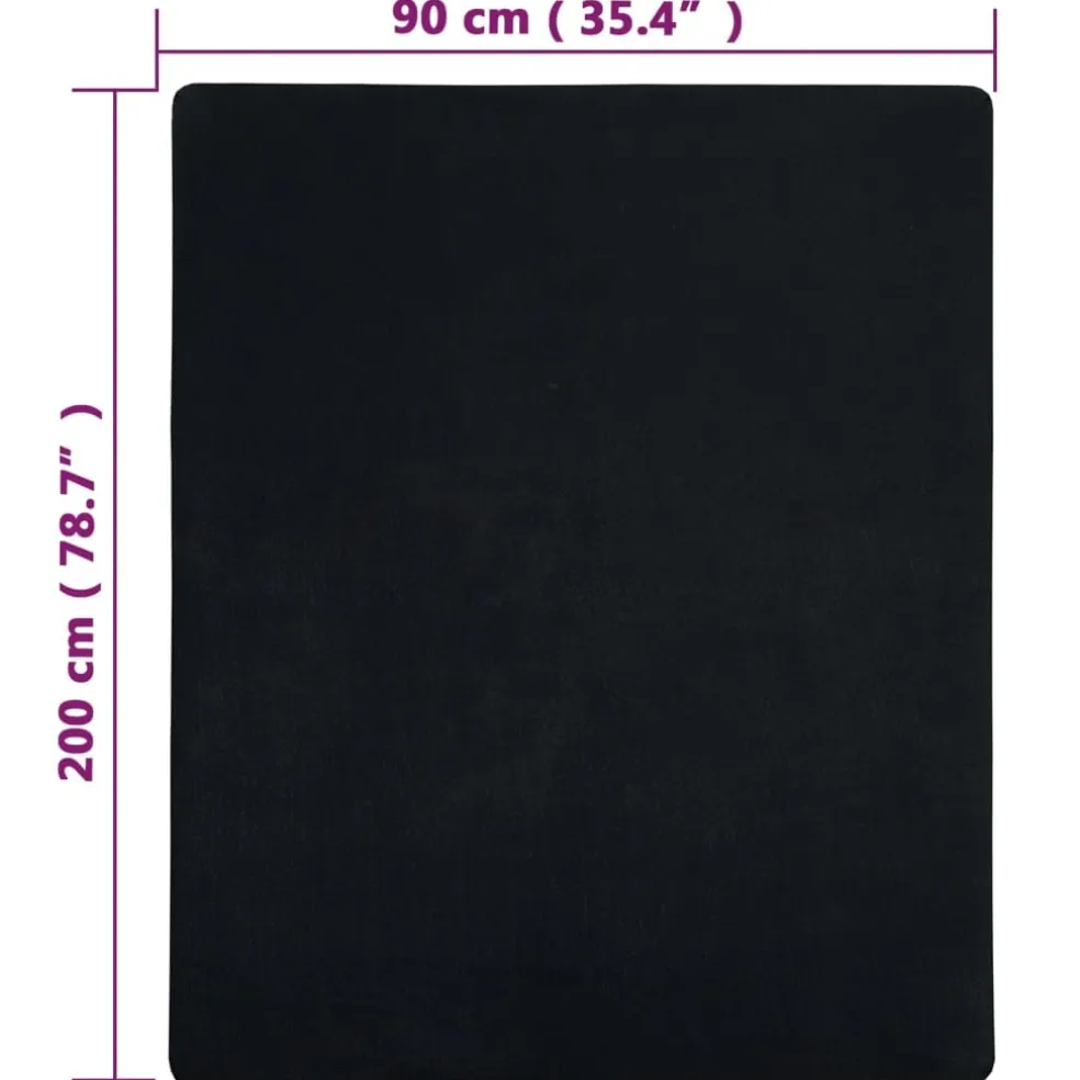vidaXL Hoeslaken jersey 90x200 cm katoen zwart