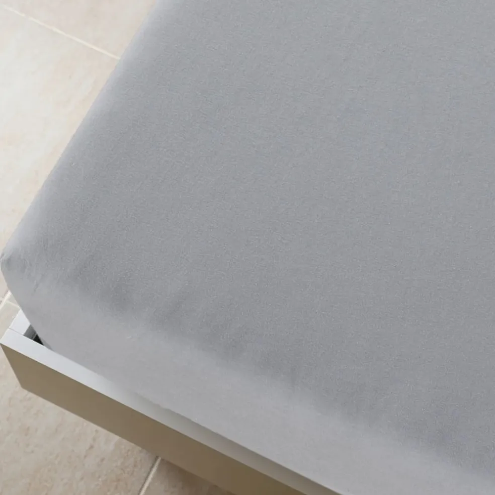 vidaXL Hoeslaken jersey 90x200 cm katoen grijs
