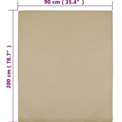 vidaXL Hoeslaken jersey 90x200 cm katoen taupe