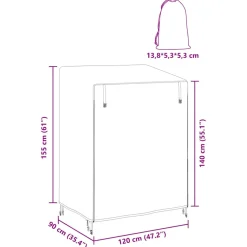 vidaXL Hoes voor buitenschommel 120 x 90 x 155 cm 210D Oxford Stof