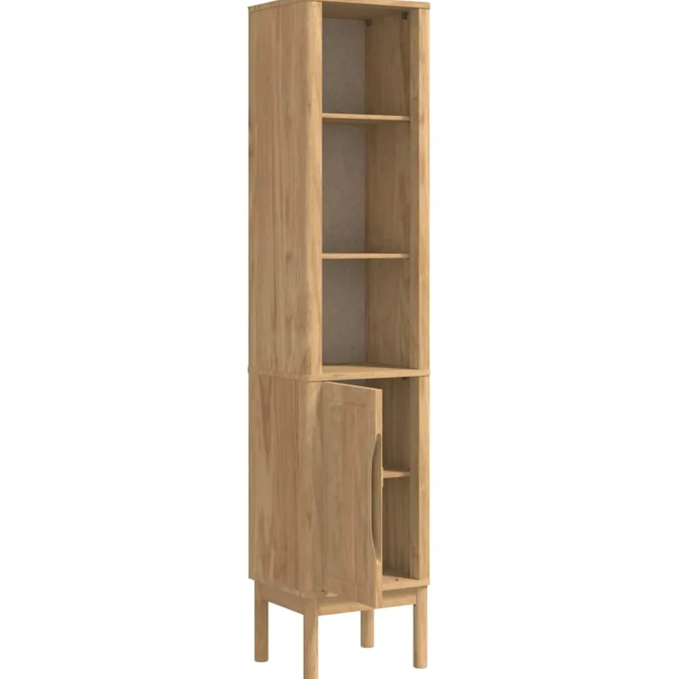 vidaXL Hoge badkamerkast FLORO Wasbruin 35 x 30 x 160 cm