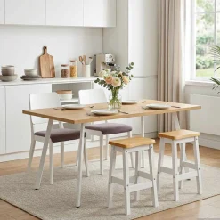 vidaXL Hoge Barkruk EKAI 2 st Wit 40 x 29 x 63 cm Massief grenenhout