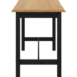 VidaXL Hoge bartafel EKAI Zwart 112 x 70 x 91 cm Massief grenenhout