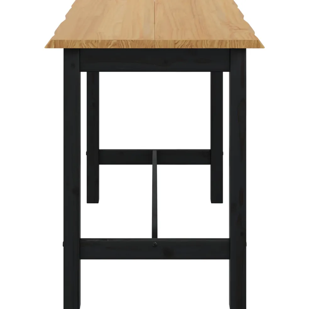 VidaXL Hoge bartafel EKAI Zwart 112 x 70 x 91 cm Massief grenenhout