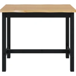 VidaXL Hoge bartafel EKAI Zwart 112 x 70 x 91 cm Massief grenenhout
