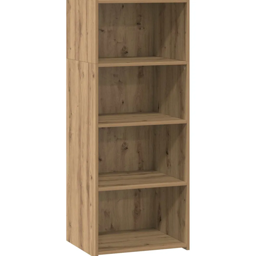 vidaXL Hoge kast Artisanaal eiken 50 x 41 x 124 cm Bewerkt hout