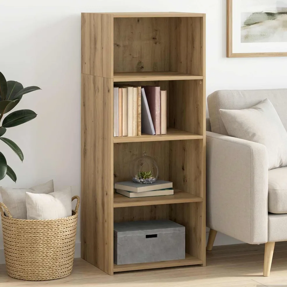 vidaXL Hoge kast Artisanaal eiken 50 x 41 x 124 cm Bewerkt hout