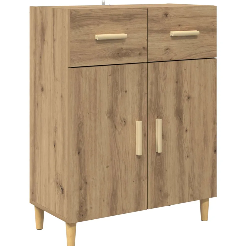 vidaXL Hoge kast Artisan Eiken 69,5 x 34 x 180 cm Bewerkt hout