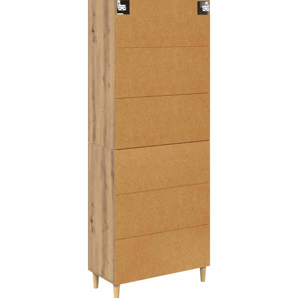 vidaXL Hoge kast Artisan Eiken 69,5 x 34 x 180 cm Bewerkt hout