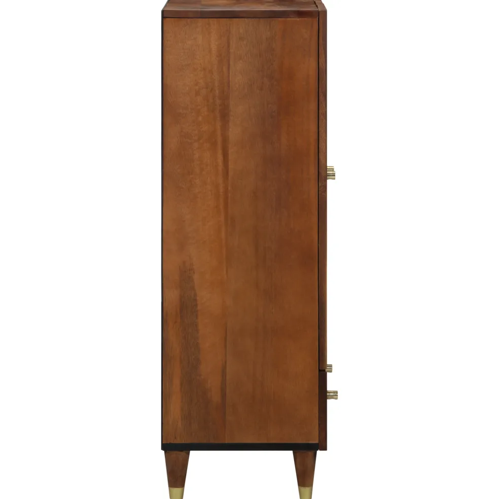 vidaXL Hoge kast Bruin 60 x 33 x 100 cm Massief Mango Hout