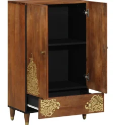 vidaXL Hoge kast Bruin 60 x 33 x 100 cm Massief Mango Hout