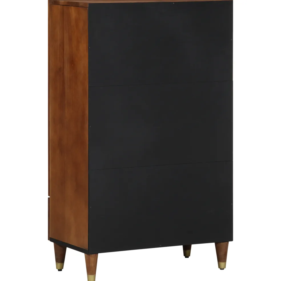vidaXL Hoge kast Bruin 60 x 33 x 100 cm Massief Mango Hout