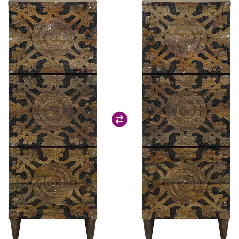 vidaXL Hoge Kast Bruin 40 x 33 x 110 cm Massief Mango Hout