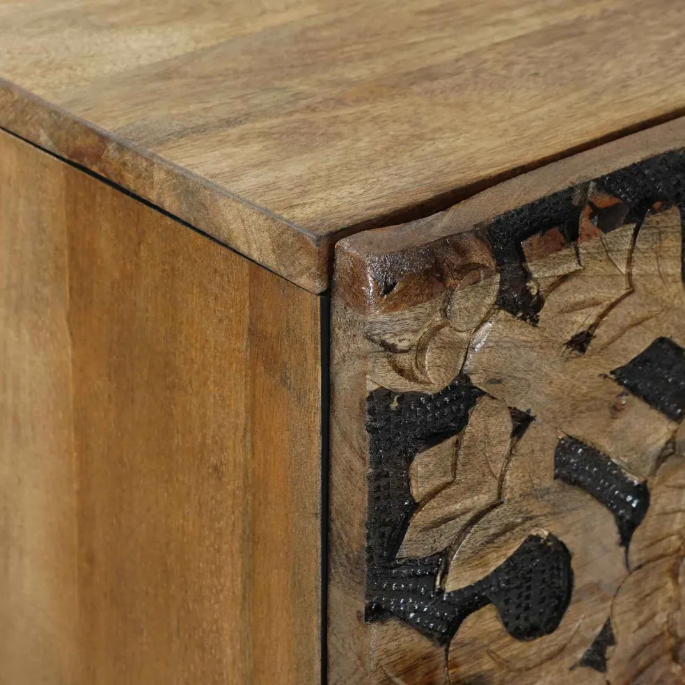 vidaXL Hoge Kast Bruin 40 x 33 x 110 cm Massief Mango Hout