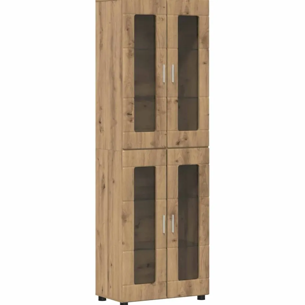 vidaXL Hoge kast FLORIN 60 x 35 x 182 cm Artisan Eiken Bewerkt hout