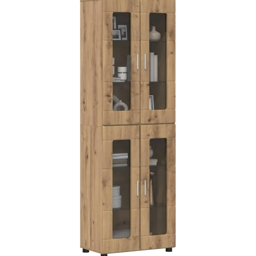 vidaXL Hoge kast FLORIN 60 x 35 x 182 cm Artisan Eiken Bewerkt hout