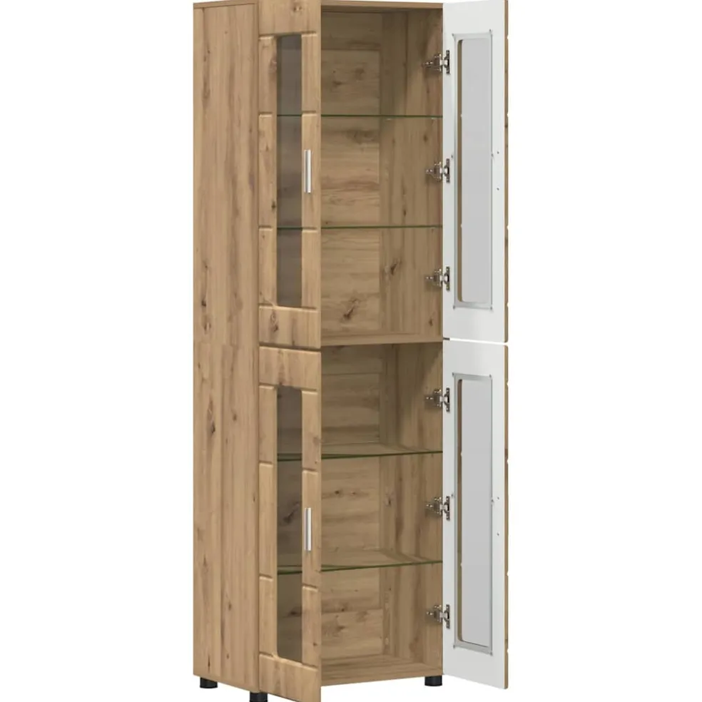 vidaXL Hoge kast FLORIN 60 x 35 x 182 cm Artisan Eiken Bewerkt hout