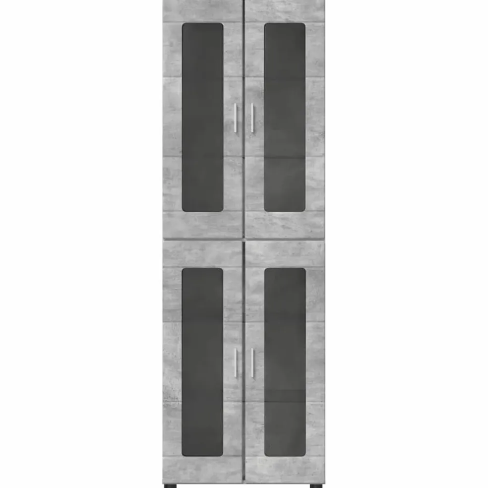 vidaXL Hoge kast FLORIN 60 x 35 x 182 cm Beton Grijs Bewerkt hout