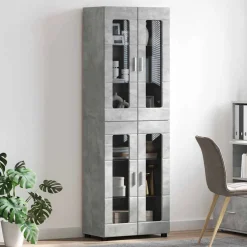vidaXL Hoge kast FLORIN 60 x 35 x 182 cm Beton Grijs Bewerkt hout
