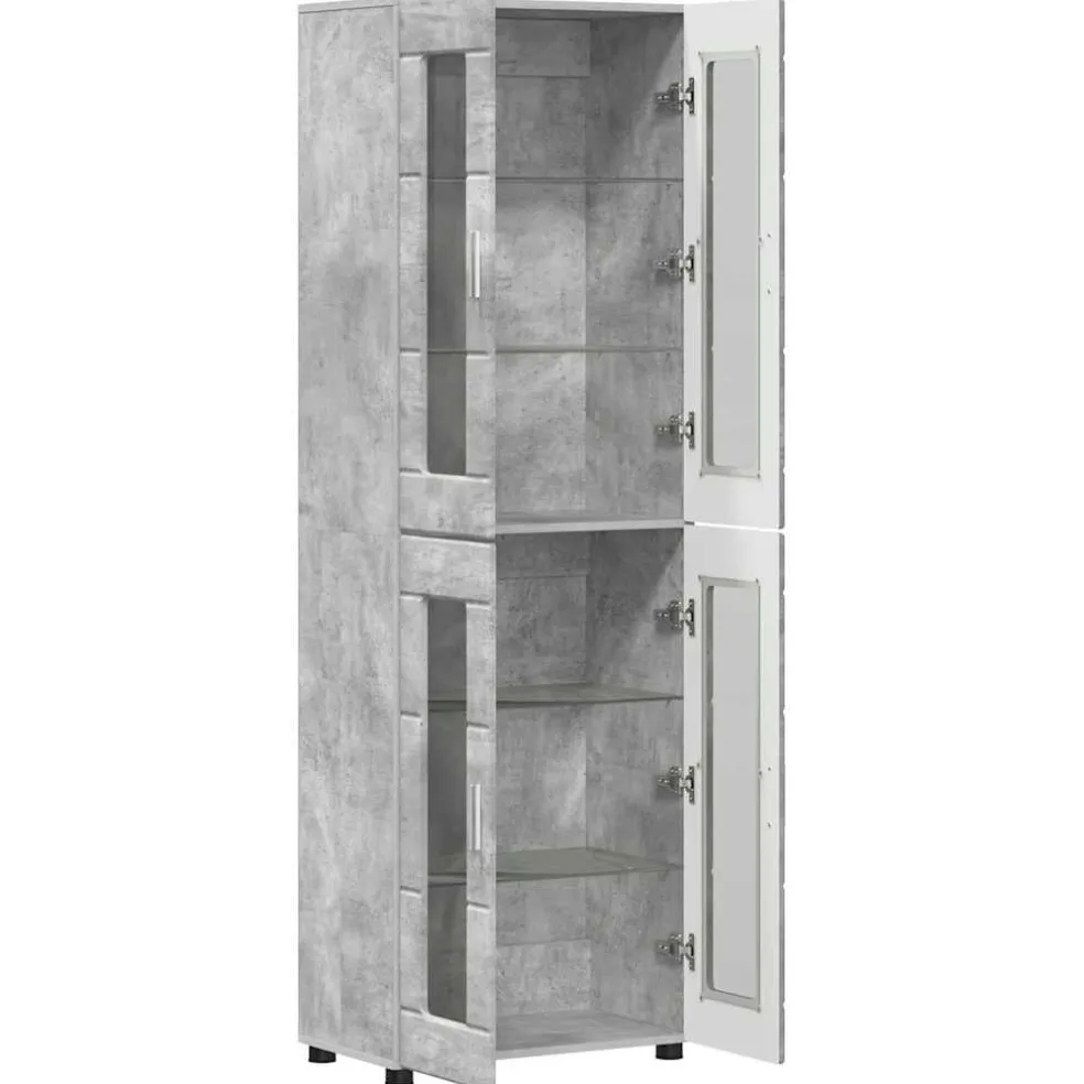 vidaXL Hoge kast FLORIN 60 x 35 x 182 cm Beton Grijs Bewerkt hout