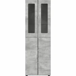 vidaXL Hoge kast FLORIN 60 x 35 x 182 cm Beton Grijs Bewerkt hout