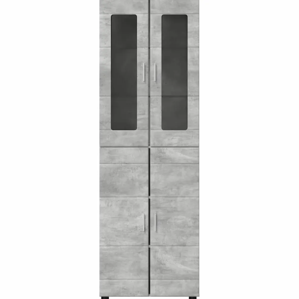 vidaXL Hoge kast FLORIN 60 x 35 x 182 cm Beton Grijs Bewerkt hout