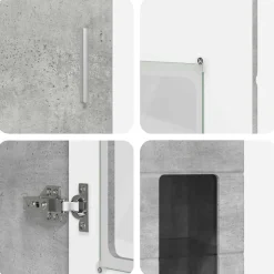 vidaXL Hoge kast FLORIN 60 x 35 x 182 cm Beton Grijs Bewerkt hout