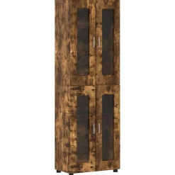 vidaXL Hoge kast FLORIN 60 x 35 x 182 cm Gerookt eiken Bewerkt hout