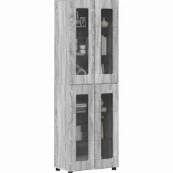vidaXL Hoge kast FLORIN 60 x 35 x 182 cm Grijs Sonoma Bewerkt hout