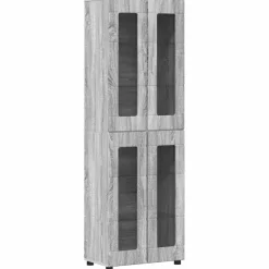 vidaXL Hoge kast FLORIN 60 x 35 x 182 cm Grijs Sonoma Bewerkt hout