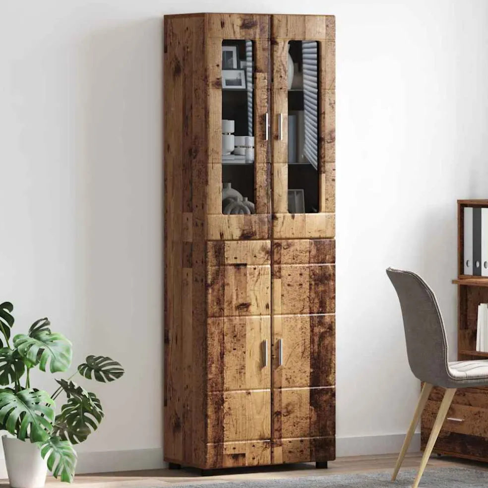 vidaXL Hoge kast FLORIN 60 x 35 x 182 cm Oudhout Bewerkt hout