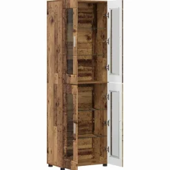 vidaXL Hoge kast FLORIN 60 x 35 x 182 cm Oudhout Bewerkt hout