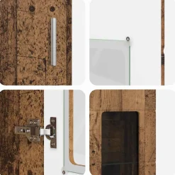 vidaXL Hoge kast FLORIN 60 x 35 x 182 cm Oudhout Bewerkt hout