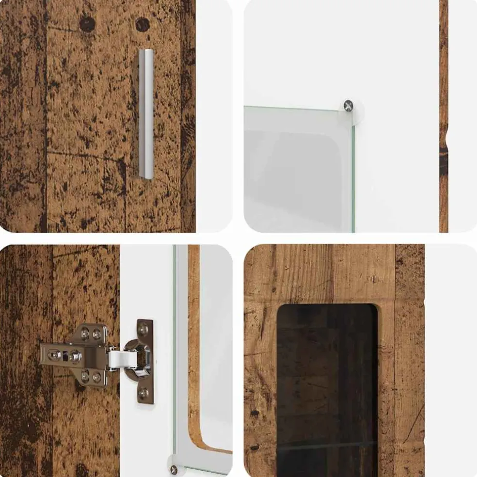 vidaXL Hoge kast FLORIN 60 x 35 x 182 cm Oudhout Bewerkt hout