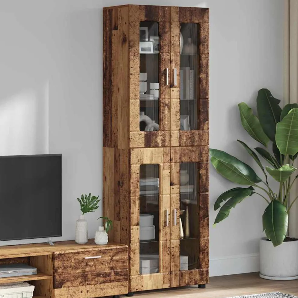 vidaXL Hoge kast FLORIN 60 x 35 x 182 cm Oudhout Bewerkt hout