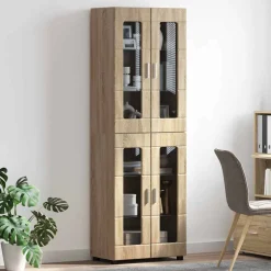 vidaXL Hoge kast FLORIN 60 x 35 x 182 cm Sonoma Eiken Bewerkt hout