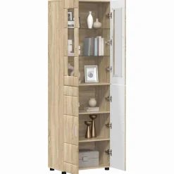 vidaXL Hoge kast FLORIN 60 x 35 x 182 cm Sonoma Eiken Bewerkt hout