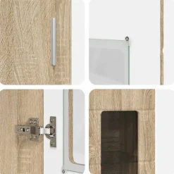 vidaXL Hoge kast FLORIN 60 x 35 x 182 cm Sonoma Eiken Bewerkt hout