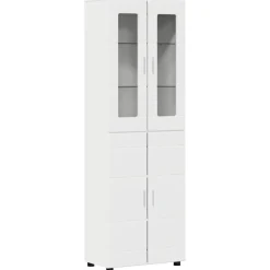 vidaXL Hoge kast FLORIN 60 x 35 x 182 cm Wit Bewerkt hout