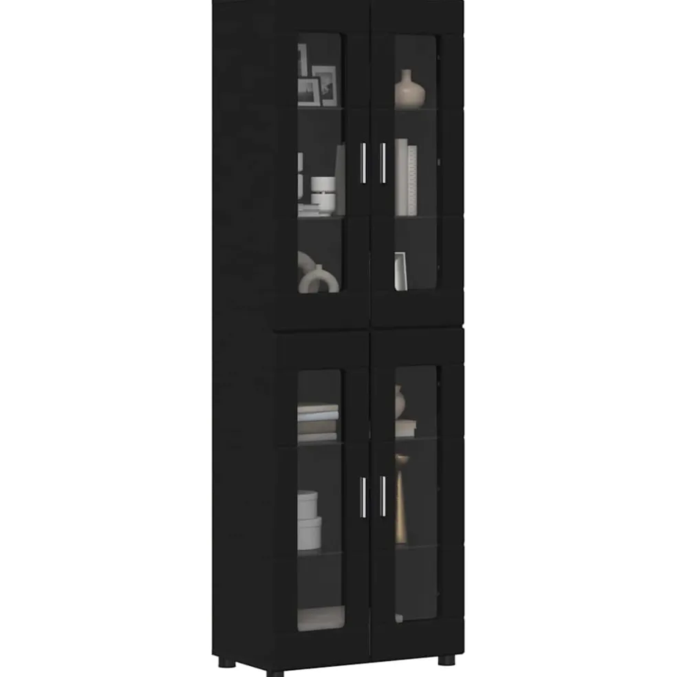 vidaXL Hoge kast FLORIN 60 x 35 x 182 cm Zwart Bewerkt hout