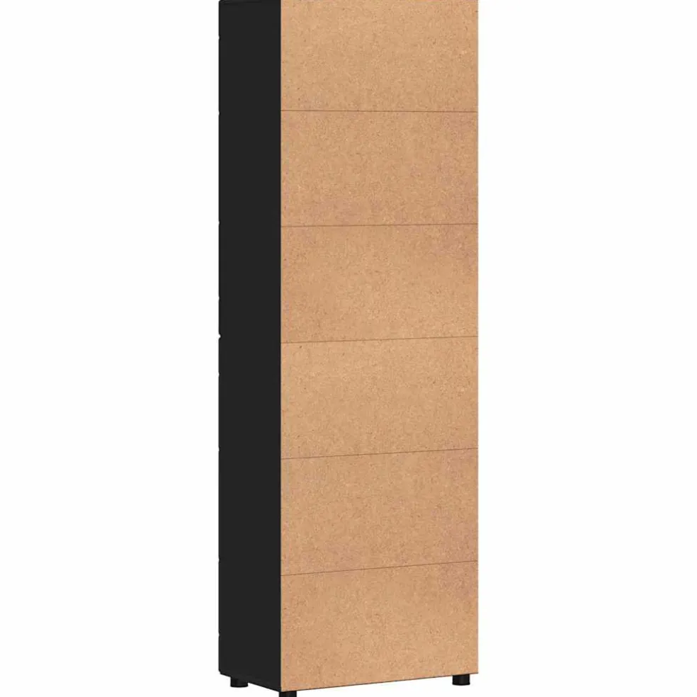 vidaXL Hoge kast FLORIN 60 x 35 x 182 cm Zwart Bewerkt hout