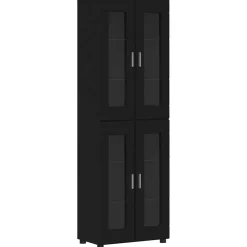 vidaXL Hoge kast FLORIN 60 x 35 x 182 cm Zwart Bewerkt hout