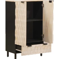 vidaXL Hoge kast met lade Witte Was Afwerking 60 x 33 x 100 cm